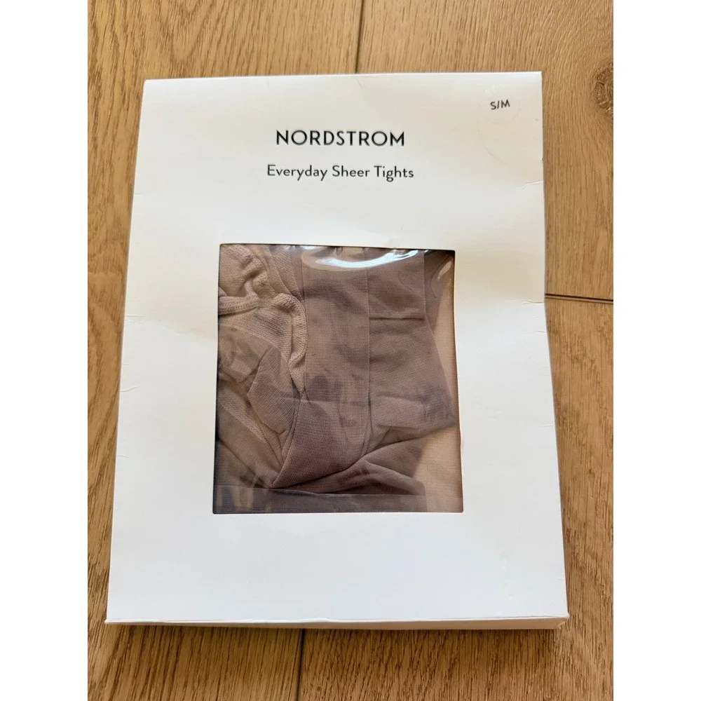 Nordstrom Everyday Sheer Tights Brown Taupe 30 Denier Size S/M NO514986MI